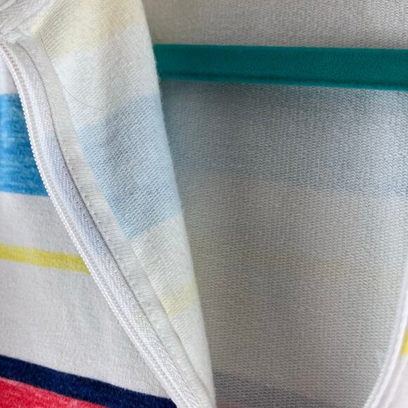 T By Talbots Med Pet Multicolor Striped Pullover 1/2 Zip 3/4 Sleeve Stretch Golf - Picture 7 of 13